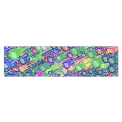 Sktechy Style Guitar Drawing Motif Colorful Random Pattern Wb Oblong Satin Scarf (16  X 60 ) by dflcprintsclothing