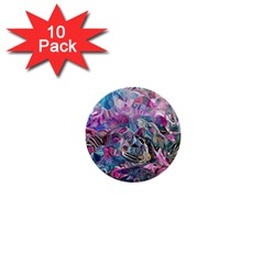 Pink Swirls Blend  1  Mini Buttons (10 Pack) 