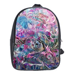 Pink Swirls Blend  School Bag (large) by kaleidomarblingart