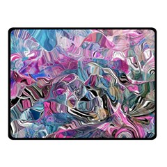 Pink Swirls Blend  Fleece Blanket (small) by kaleidomarblingart