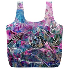 Pink Swirls Blend  Full Print Recycle Bag (xl) by kaleidomarblingart