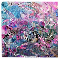 Pink Swirls Blend  Wooden Puzzle Square by kaleidomarblingart