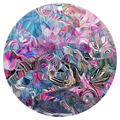 Pink Swirls Blend  Uv Print Acrylic Ornament Round by kaleidomarblingart