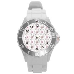 Pattern Texture Design Decorative Round Plastic Sport Watch (L)