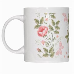 Flowers Roses Pattern Nature Bloom White Mug by Grandong