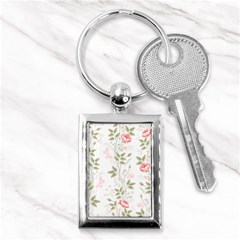 Flowers Roses Pattern Nature Bloom Key Chain (rectangle) by Grandong