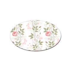 Flowers Roses Pattern Nature Bloom Sticker Oval (100 Pack)