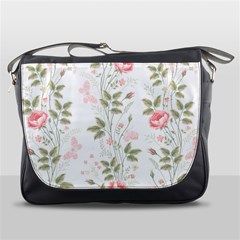 Flowers Roses Pattern Nature Bloom Messenger Bag by Grandong