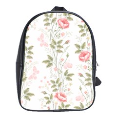 Flowers Roses Pattern Nature Bloom School Bag (xl) by Grandong