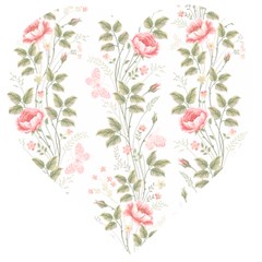 Flowers Roses Pattern Nature Bloom Wooden Puzzle Heart by Grandong