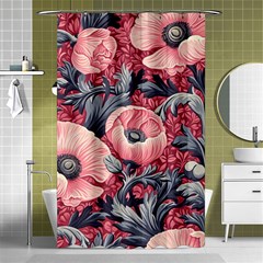 Vintage Floral Poppies Shower Curtain 48  X 72  (small)  by Grandong