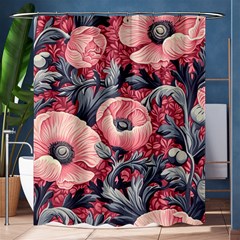 Vintage Floral Poppies Shower Curtain 60  X 72  (medium)  by Grandong