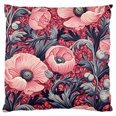 Vintage Floral Poppies Large Cushion Case (one Side) by Grandong