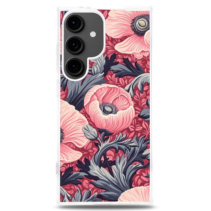 Vintage Floral Poppies Samsung Galaxy S24 Plus 6.7 Inch TPU UV Case