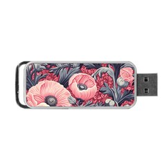 Vintage Floral Poppies Portable Usb Flash (two Sides) by Grandong