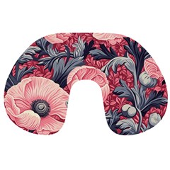 Vintage Floral Poppies Travel Neck Pillow by Grandong