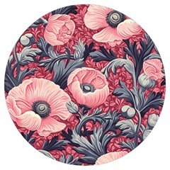 Vintage Floral Poppies Round Trivet by Grandong