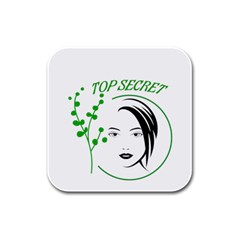 Top Secret  Rubber Square Coaster (4 Pack) by Raju