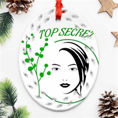 Top Secret  Oval Filigree Ornament (two Sides)