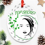 Top Secret  Oval Filigree Ornament (Two Sides) Front