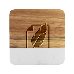 Top Secret Marble Wood Coaster (square) by Raju