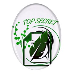 Top Secret Oval Glass Fridge Magnet (4 Pack) by Raju