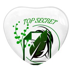 Top Secret Heart Glass Fridge Magnet (4 Pack) by Raju