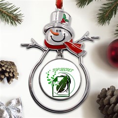 Top Secret Metal Snowman Ornament by Raju