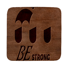 Be Strong  Square Wood Guitar Pick Holder Case And Picks Set