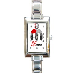 Be Strong Rectangle Italian Charm Watch by Raju