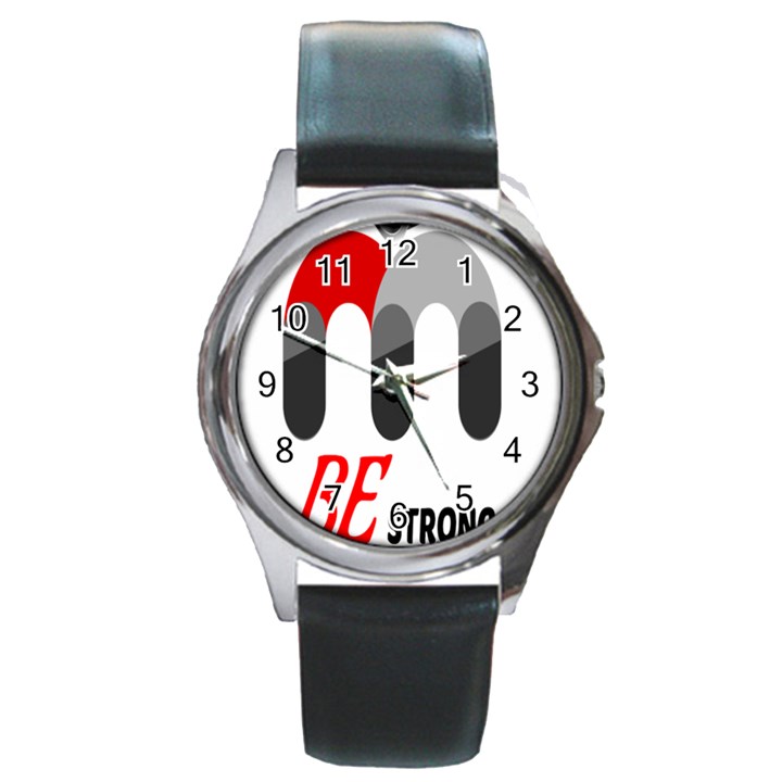 Be Strong Round Metal Watch