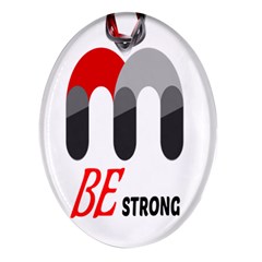 Be Strong Oval Glass Fridge Magnet (4 Pack)