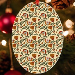 Floral Design Uv Print Acrylic Ornament Oval by designsbymallika