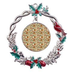 Floral Design Metal X mas Wreath Holly Leaf Ornament