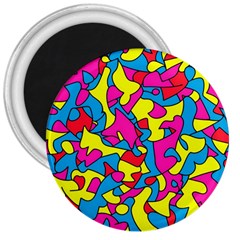 Colorful-graffiti-pattern-blue-background 3  Magnets by designsbymallika