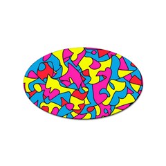 Colorful-graffiti-pattern-blue-background Sticker Oval (10 Pack) by designsbymallika