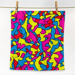 Colorful-graffiti-pattern-blue-background Face Towel by designsbymallika