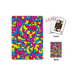 Colorful-graffiti-pattern-blue-background Playing Cards Single Design (mini) by designsbymallika