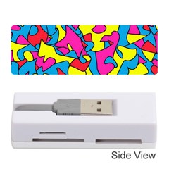 Colorful-graffiti-pattern-blue-background Memory Card Reader (stick) by designsbymallika