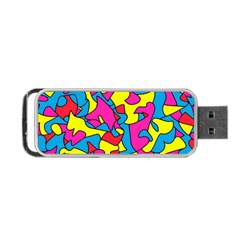 Colorful-graffiti-pattern-blue-background Portable Usb Flash (one Side)