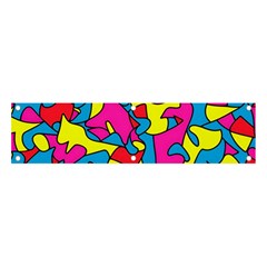 Colorful-graffiti-pattern-blue-background Banner And Sign 4  X 1  by designsbymallika