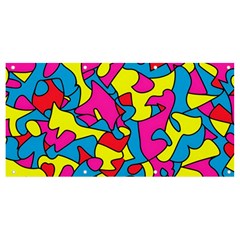 Colorful-graffiti-pattern-blue-background Banner And Sign 8  X 4  by designsbymallika