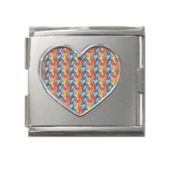 Abstract Pattern Mega Link Heart Italian Charm (18mm)