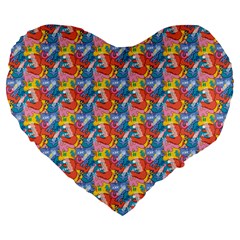 Abstract Pattern Large 19  Premium Heart Shape Cushions by designsbymallika