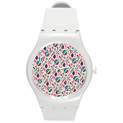 Multi Colour Pattern Round Plastic Sport Watch (m) by designsbymallika