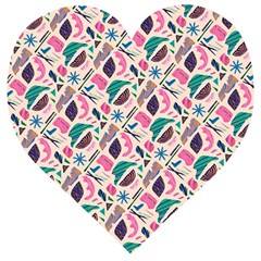 Multi Colour Pattern Wooden Puzzle Heart