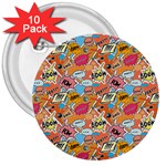 Pop Culture Abstract Pattern 3  Buttons (10 pack)  Front