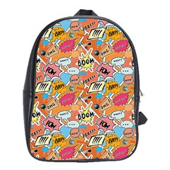 Pop Culture Abstract Pattern School Bag (xl) by designsbymallika