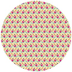 Summer Watermelon Pattern Wooden Puzzle Round by designsbymallika