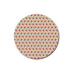 Summer Watermelon Pattern Rubber Round Coaster (4 Pack) by designsbymallika